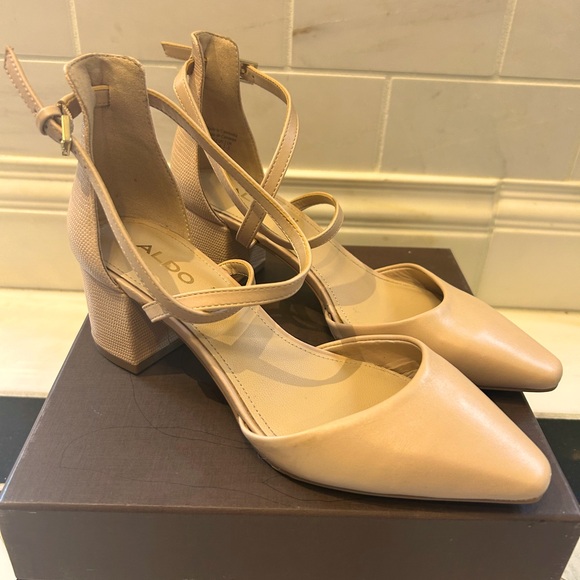 ALDO worn once nude strappy heels size 7 - Picture 5 of 10